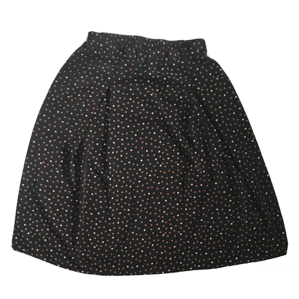 Vintage Black Orange Polka Dot Skirt Small Medium Whimsigoth Dark Cottage Core